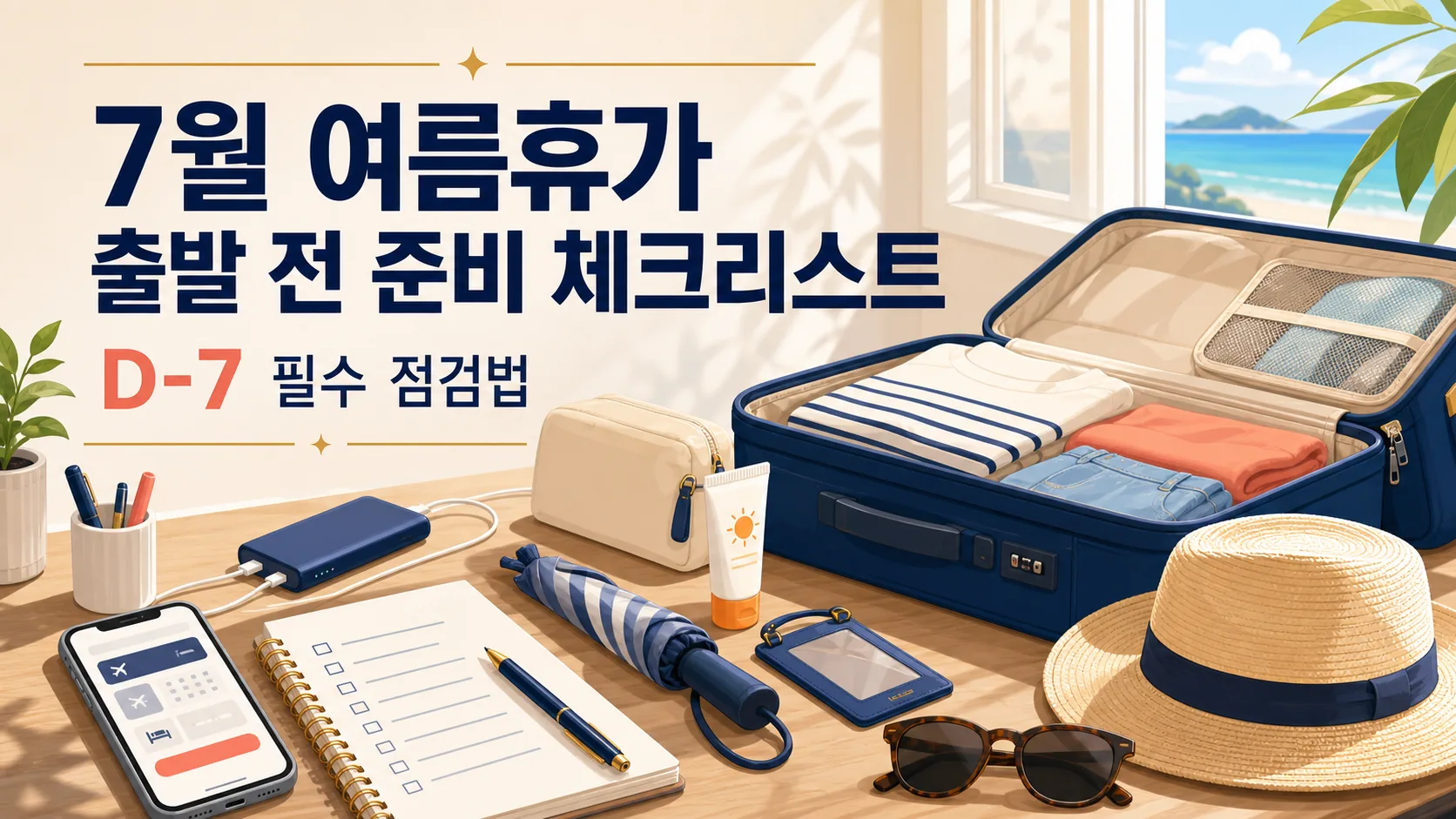 7월 여름휴가 국내여행 출발 전 준비 체크리스트 — D-7 필수 점검법