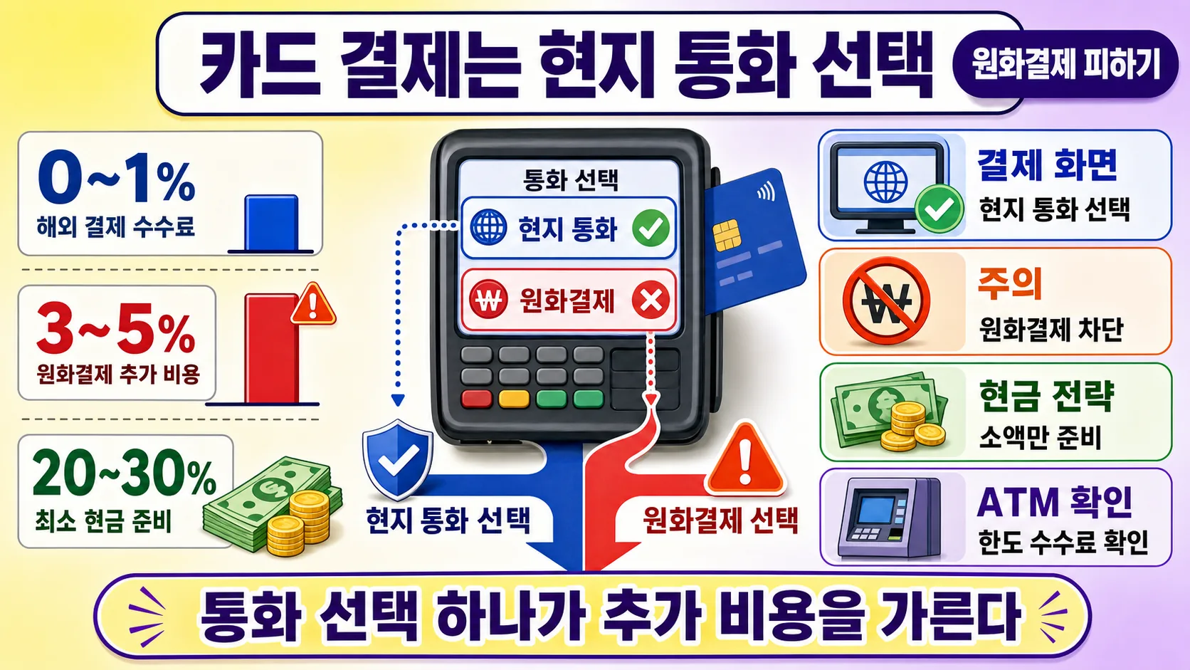 카드 결제와 원화결제 피하기