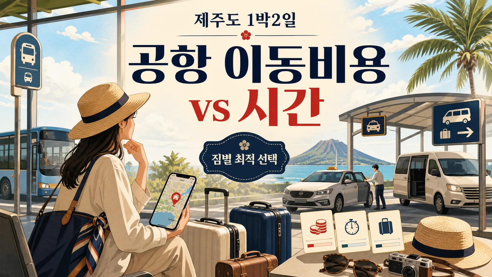 제주도 1박2일 공항 이동비용 vs 시간, 짐별 최적 선택