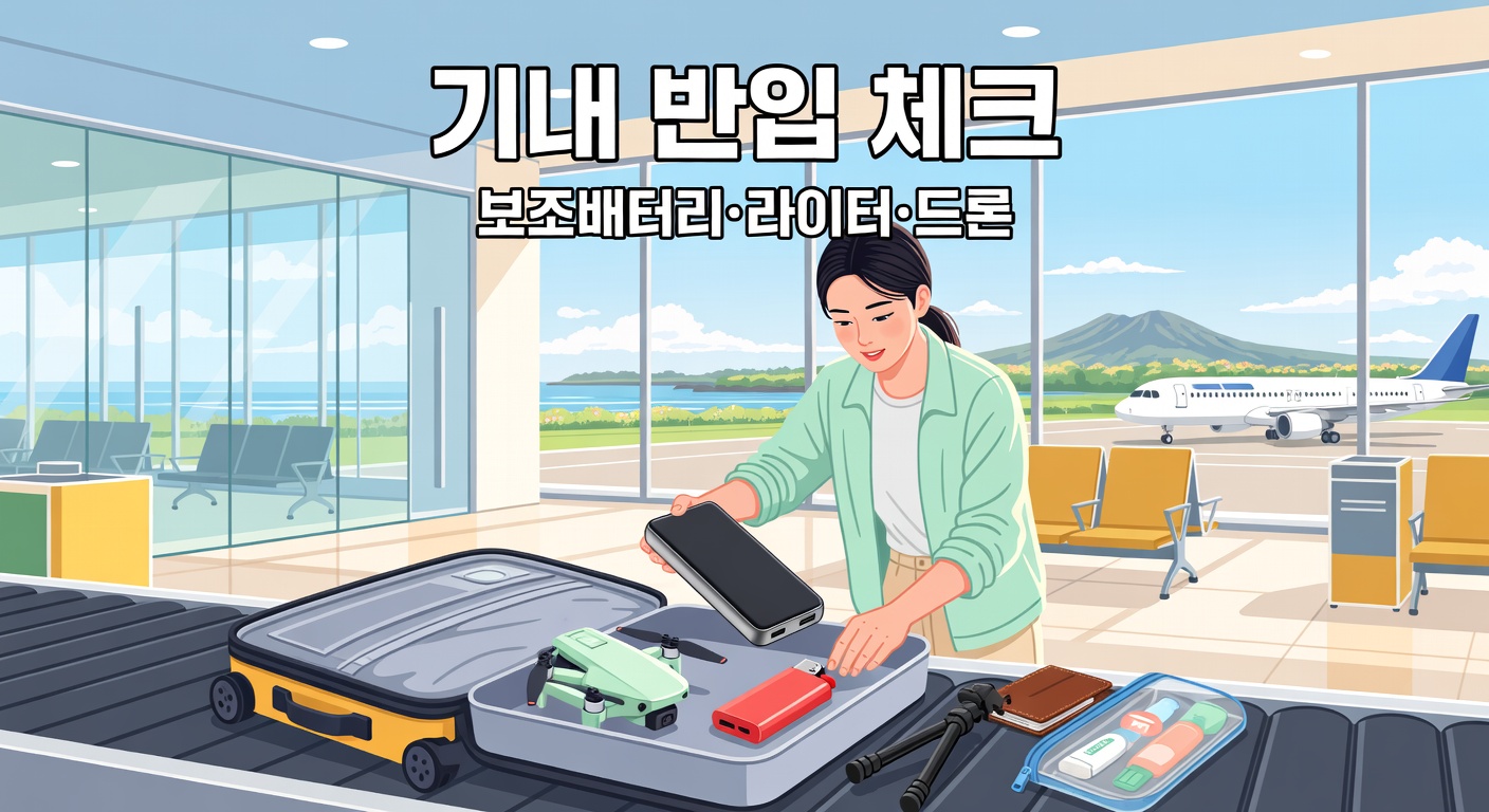제주도 4월 기내 반입 체크 — 보조배터리·라이터·드론 주의