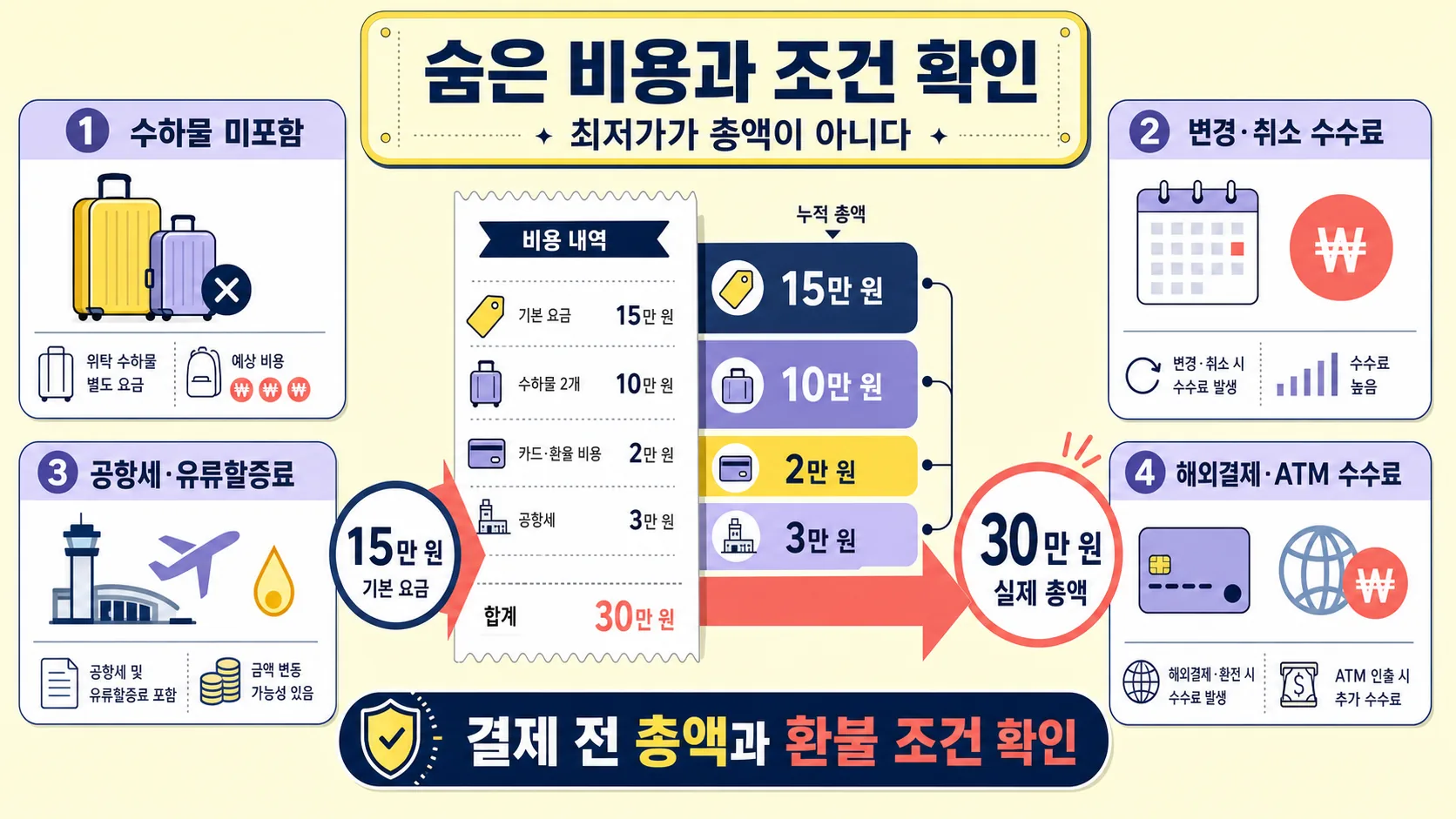 숨은 비용과 조건 확인