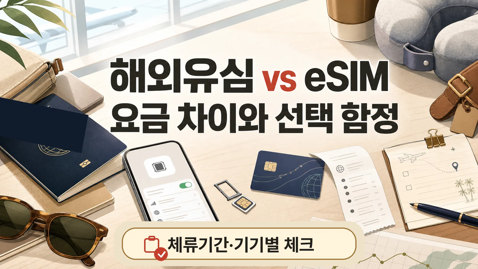 해외유심 vs eSIM 요금 차이 — 체류기간·기기별 선택 함정