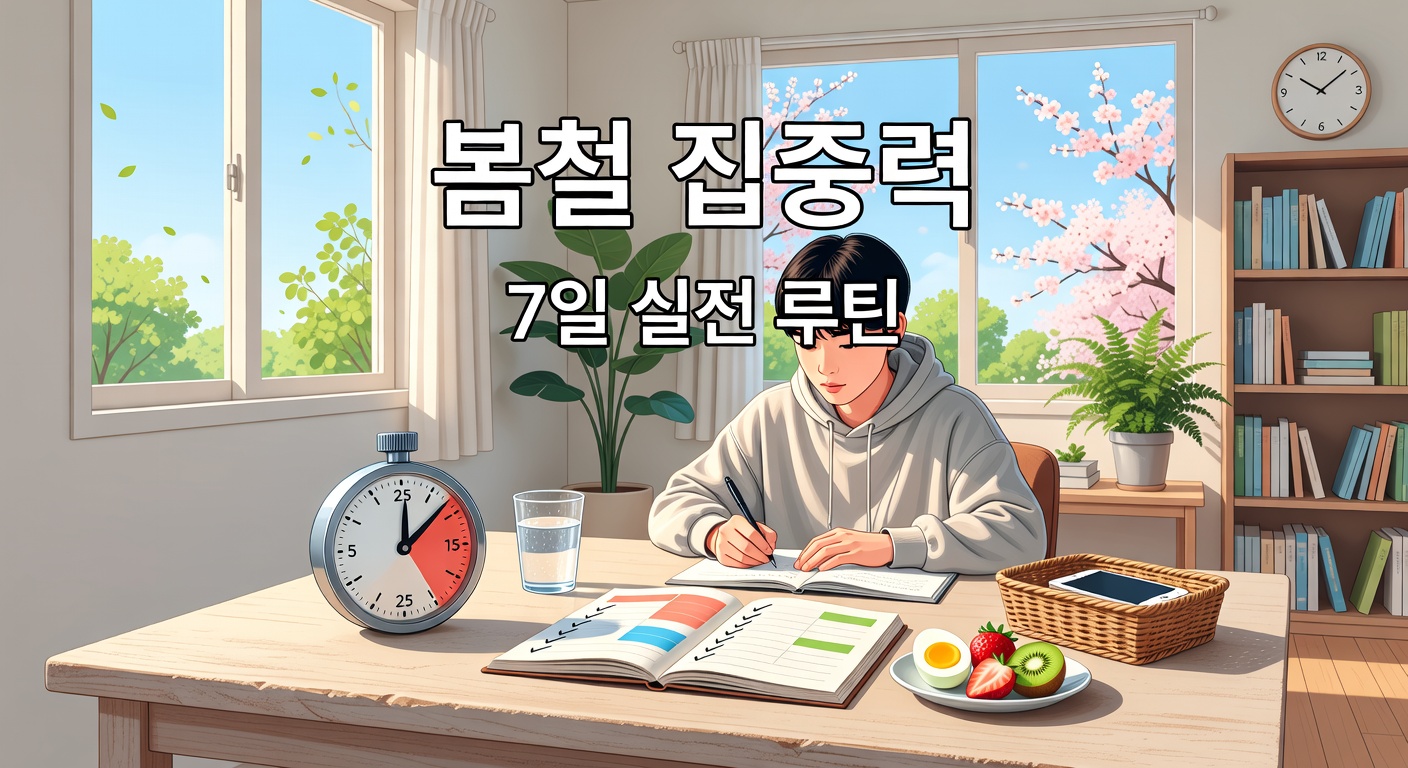 봄철 집중력 떨어질 때 극복법 — 7일 루틴 체크리스트