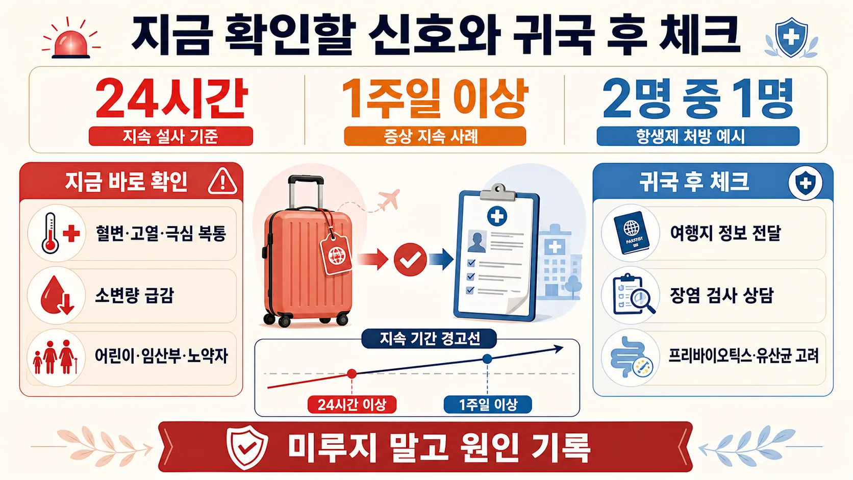 바로 확인 vs 귀국 후 체크