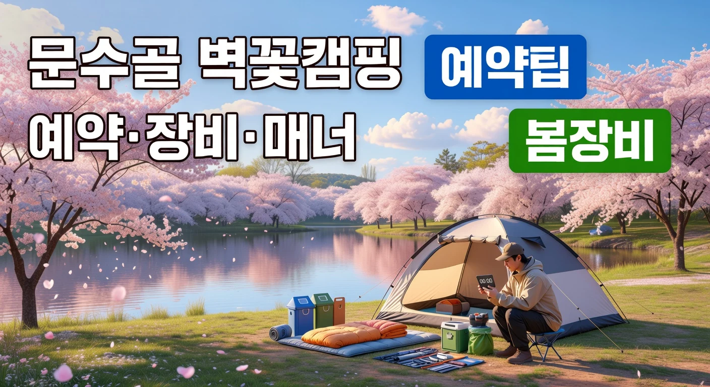 2026 문수골 벚꽃캠핑 완벽 가이드: 예약 성공 전략부터 필수 장비와 매너 체크리스트까지